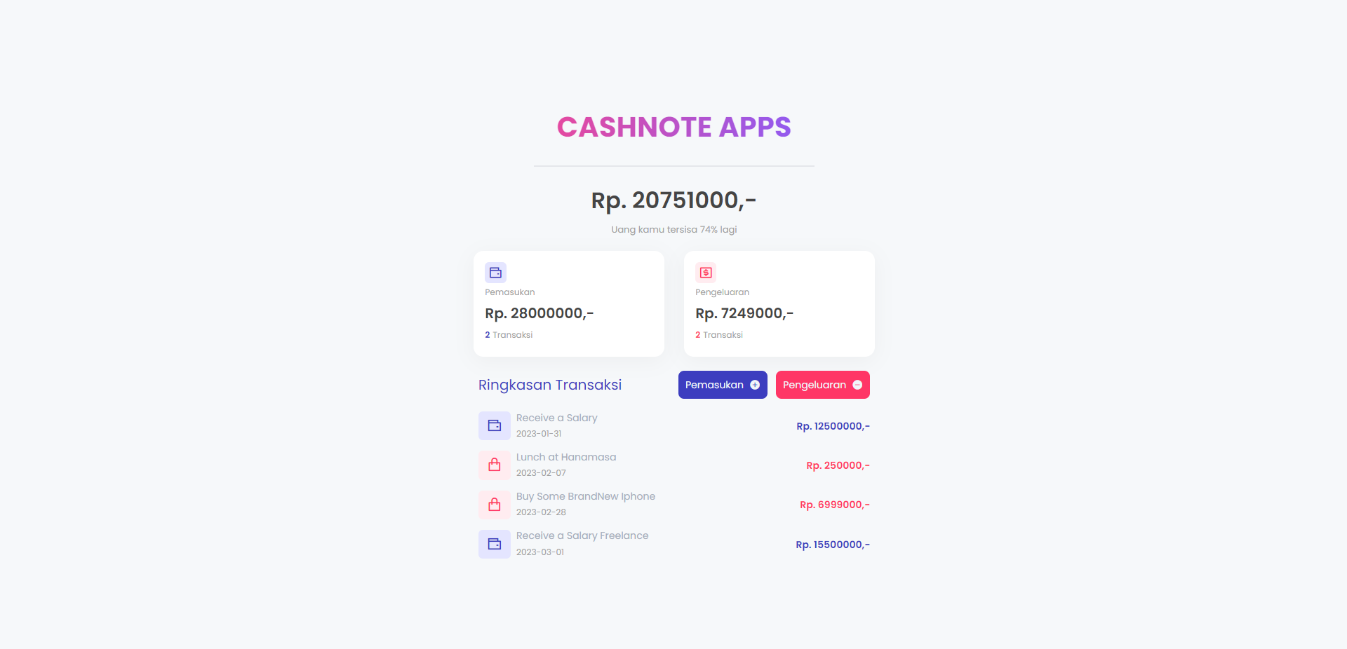CASHNOTE APP